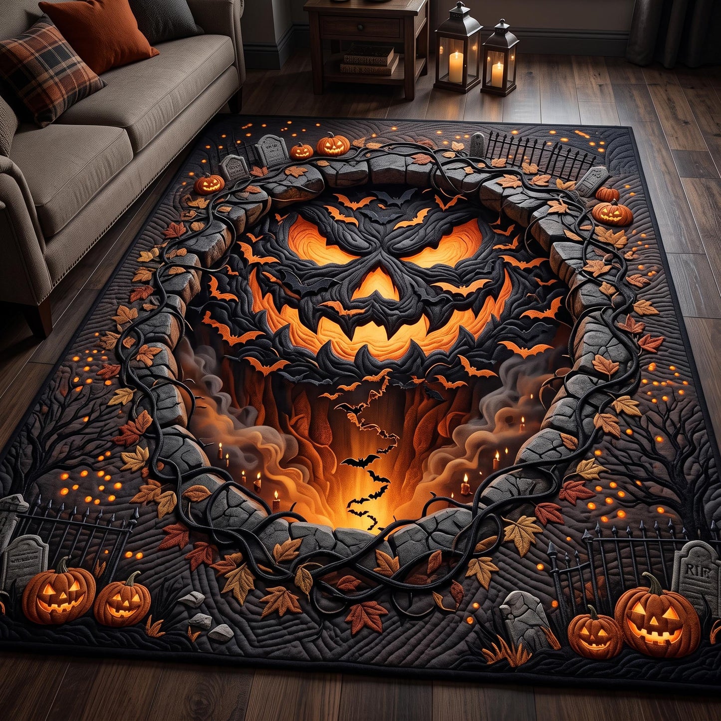 Jack O Lantern Pit Area Rug GFTOMA13201