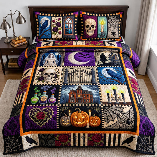 Pumpkin Hollow 3-Piece Quilted Bedding Set GFTOMA13211