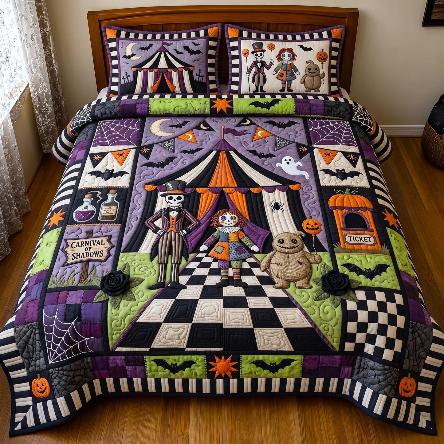 Carnival Nightmare 3-Piece Quilted Bedding Set GFTOMA13212