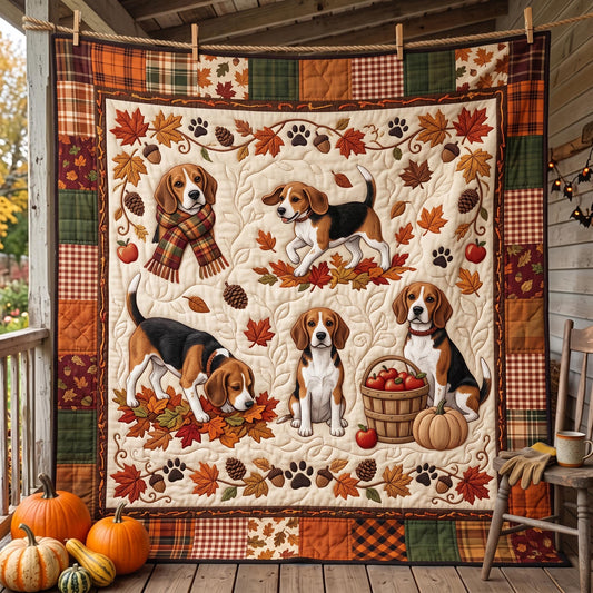 Autumn Beagle Quilted Blanket GFTOMA13238