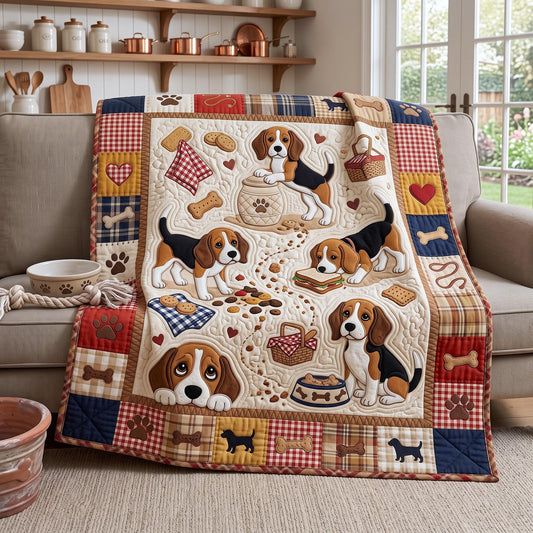 Beagle Patchwork Quilted Blanket GFTOMA13243