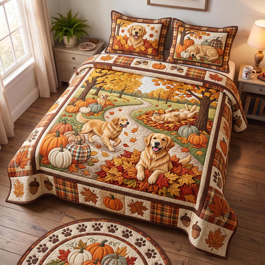 Harvest Golden 3-Piece Quilted Bedding Set GFTOMA13273