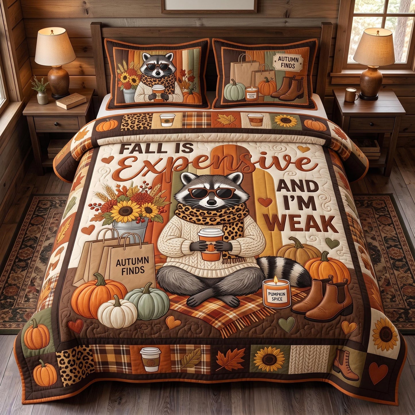 Fall Mood 3-Piece Quilted Bedding Set GFTOMA13303