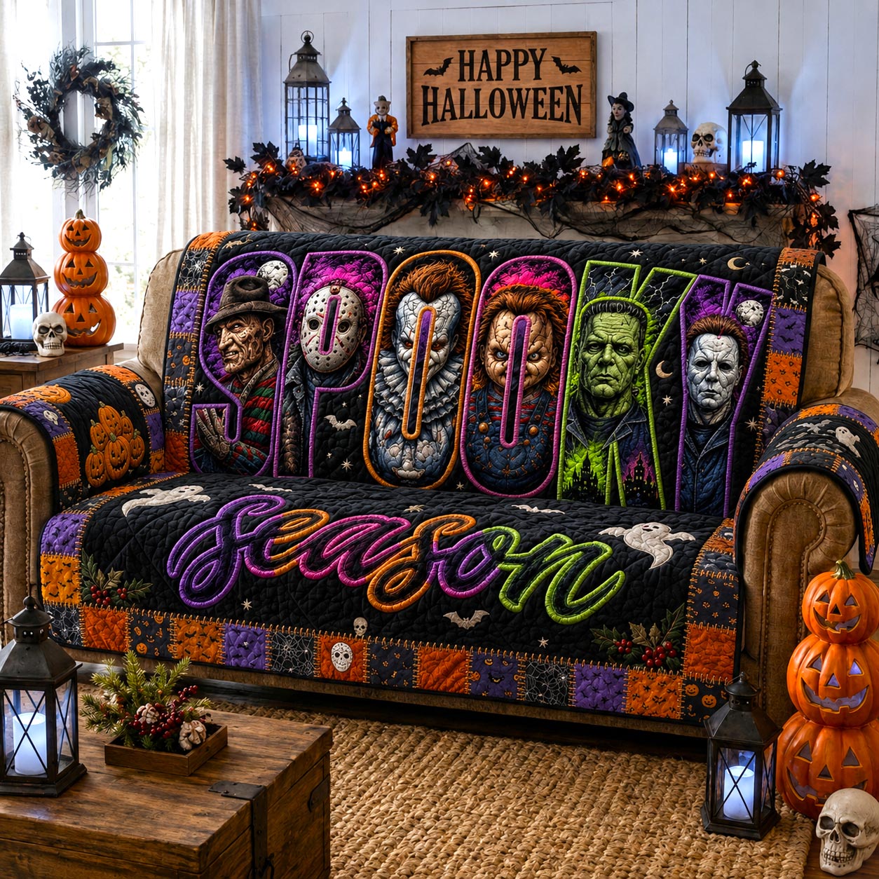 Horror Season Quilted Sofa Cover GFTOMA13333