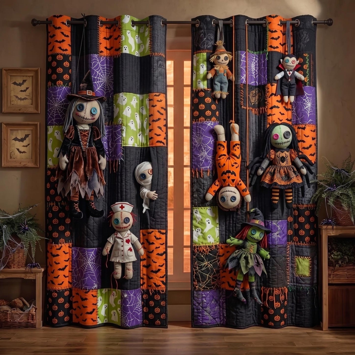 Patchwork Nightmare Quilted Curtains GFTOMA13358