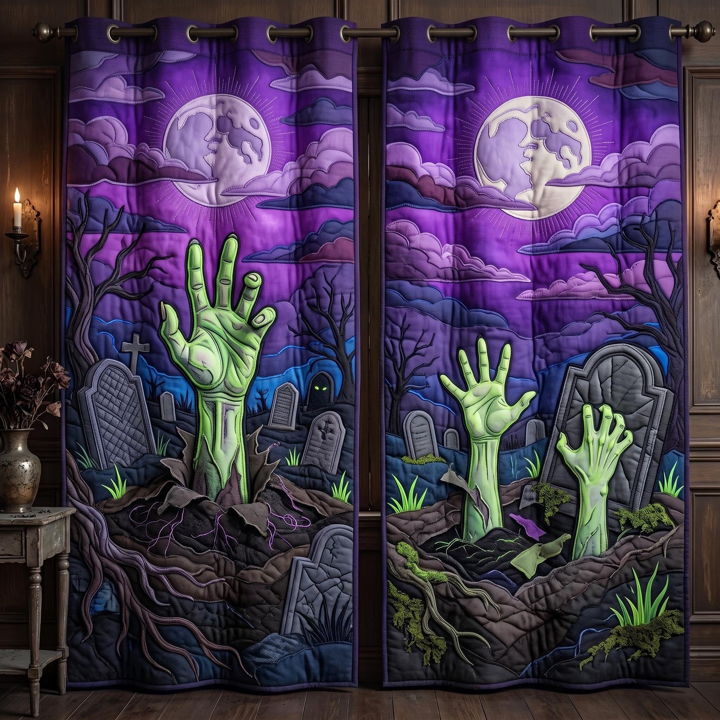 Zombie Rise Quilted Curtains GFTOMA13359