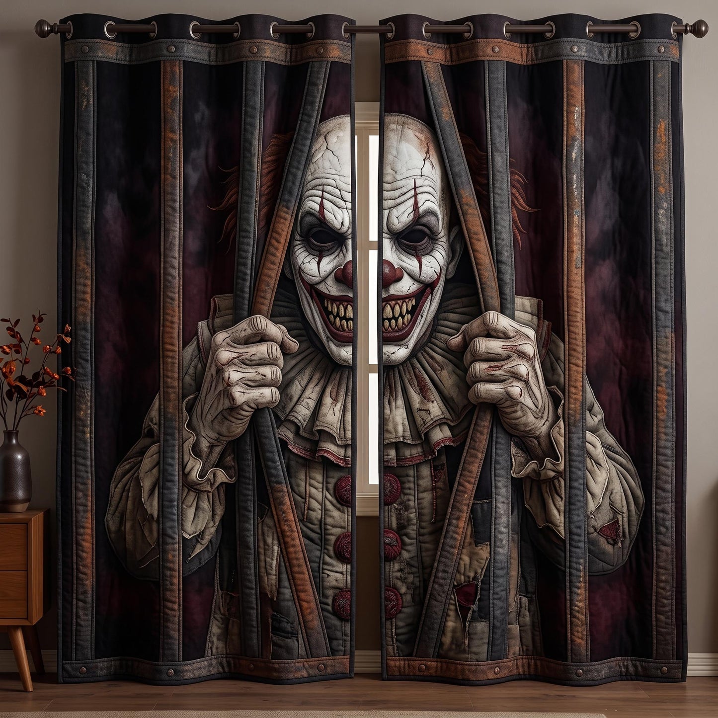 Caged Clown Quilted Curtains GFTOMA13362