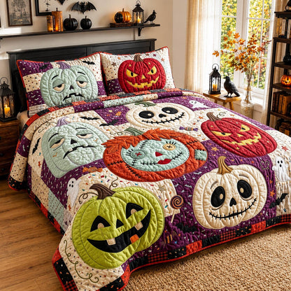 Pumpkin Pal 3-Piece Quilted Bedding Set GFTOMA13402