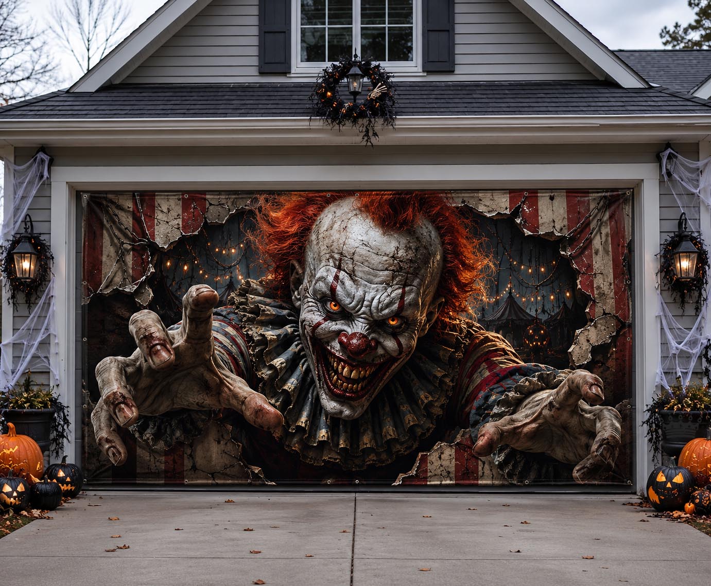 Evil Clown Garage Door Banner GFTOMA13405