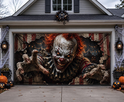 Evil Clown Garage Door Banner GFTOMA13405