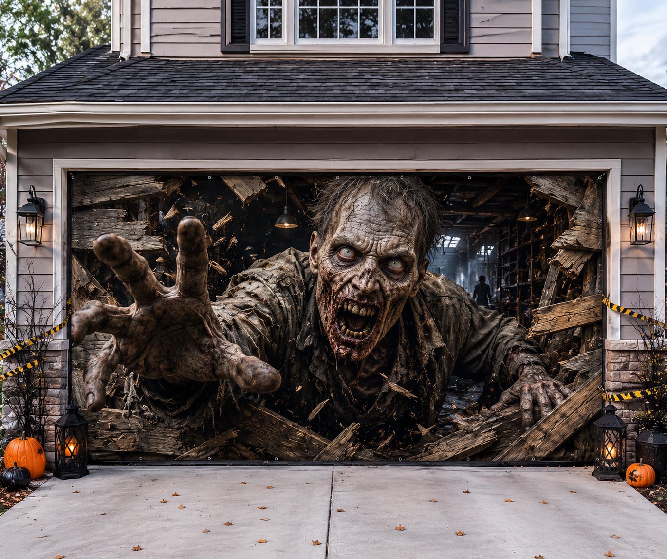 Zombie Breakout Garage Door Banner GFTOMA13407