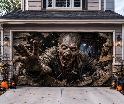 Zombie Breakout Garage Door Banner GFTOMA13407