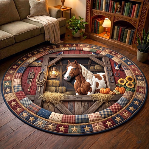 Stable Horse Quilted Round Mat GFTOMA13424