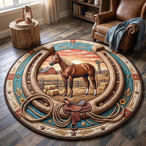 Lucky Horseshoe Quilted Round Mat GFTOMA13428