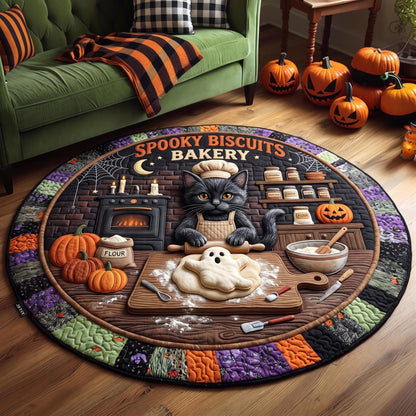 Spooky Biscuit Baker Quilted Round Mat GFTOMA13430
