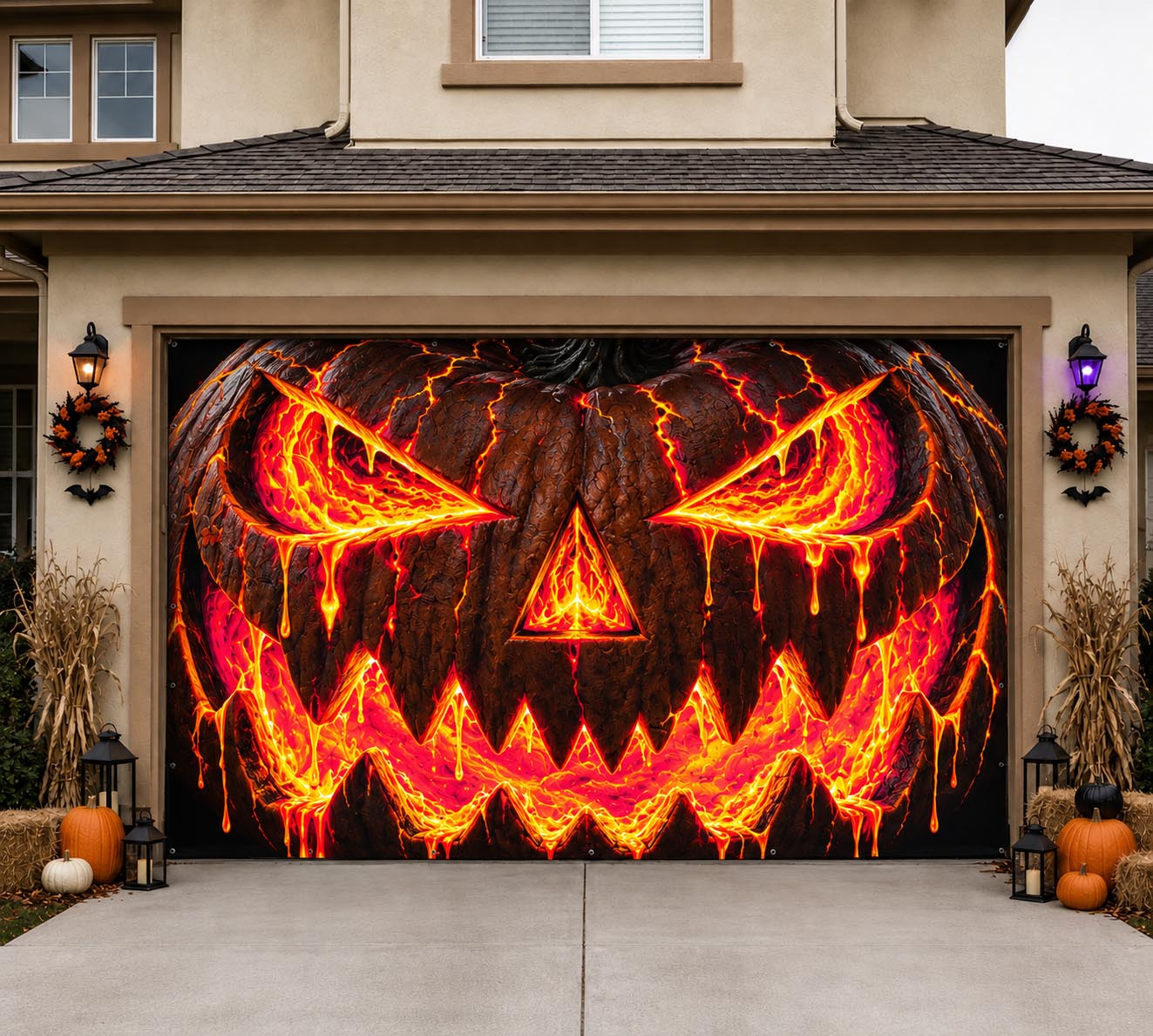 Inferno Pumpkin Garage Door Banner GFTOMA13440
