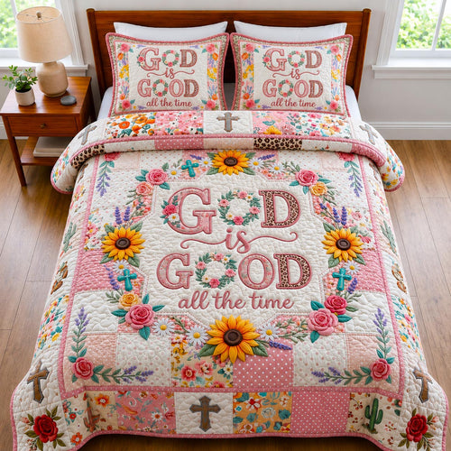 God Is Good 3-Piece Quilted Bedding Set GFTOMA13453