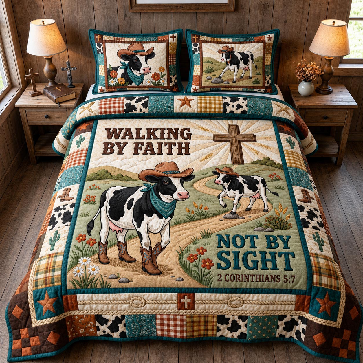 Not By Sight 3-Piece Quilted Bedding Set GFTOMA13457