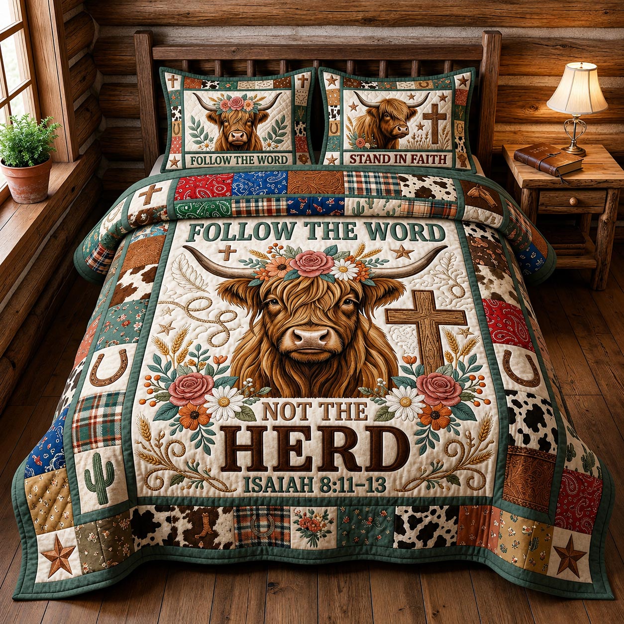 Follow The Word 3-Piece Quilted Bedding Set GFTOMA13458