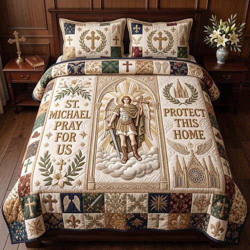 Pray For Us 3-Piece Quilted Bedding Set GFTOMA13462