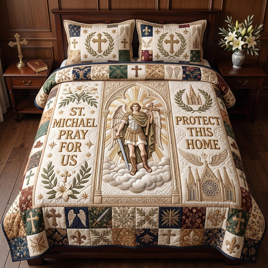 Pray For Us 3-Piece Quilted Bedding Set GFTOMA13462