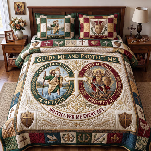 Guide And Protect 3-Piece Quilted Bedding Set GFTOMA13463