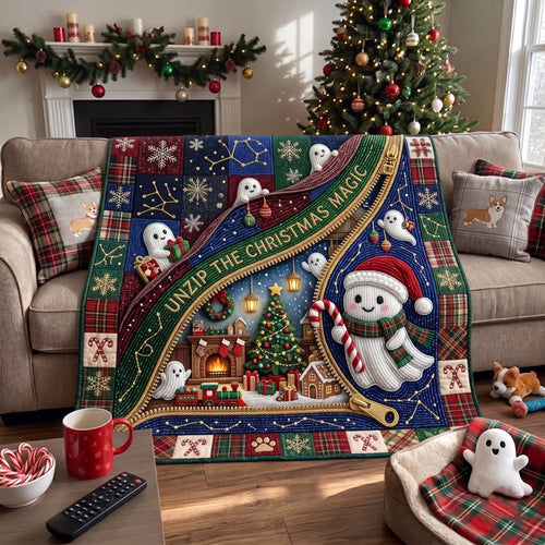 Christmas Ghost Quilted Blanket GFTOMA13521