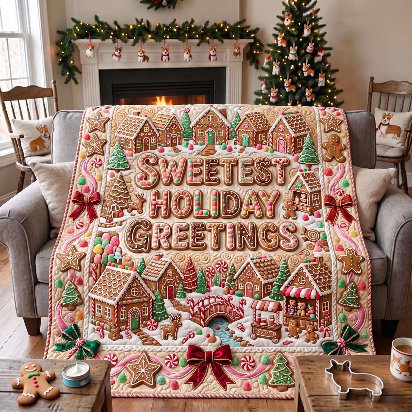 Holiday Greetings Quilted Blanket GFTOMA13561