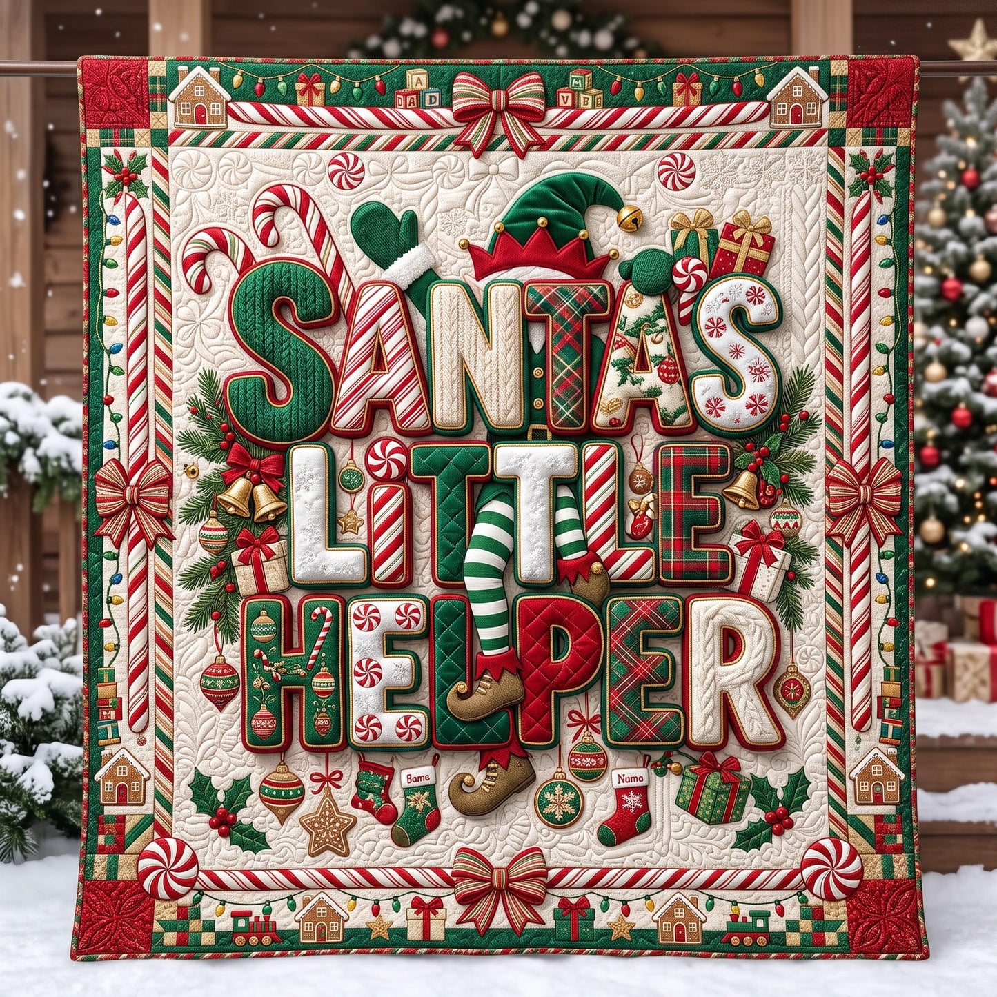 Santa Helper Quilted Blanket GFTOMA13563