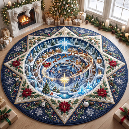 Christmas Star Spiral Quilted Round Mat GFTOMA13606