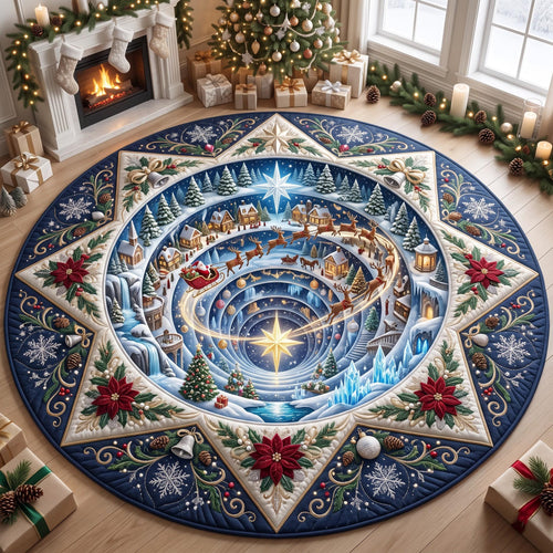 Christmas Star Spiral Quilted Round Mat GFTOMA13606
