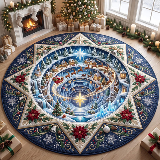 Christmas Star Spiral Quilted Round Mat GFTOMA13606