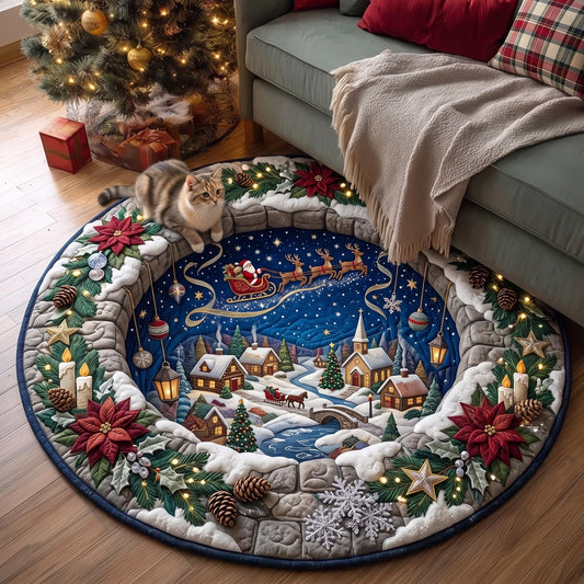 Winter Village Portal Quilted Round Mat GFTOMA13608