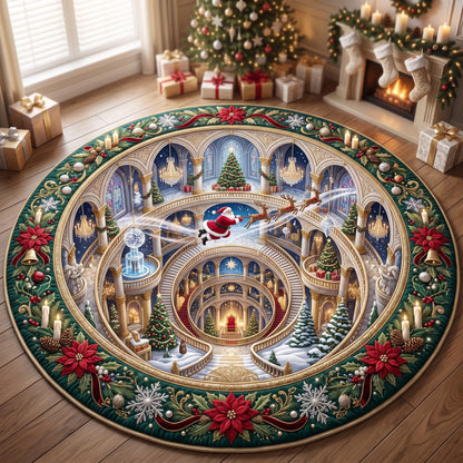 Christmas Cathedral Quilted Round Mat GFTOMA13609