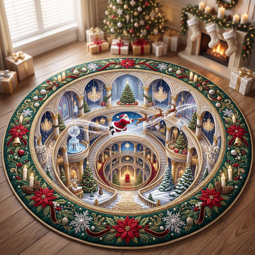Christmas Cathedral Quilted Round Mat GFTOMA13609