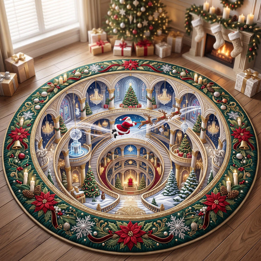 Christmas Cathedral Quilted Round Mat GFTOMA13609