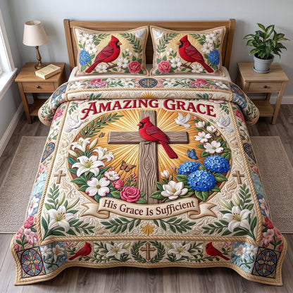 Amazing Grace 3-Piece Quilted Bedding Set GFTOMA13629