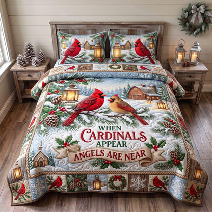 Cardinal Angels 3-Piece Quilted Bedding Set GFTOMA13630