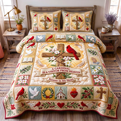 Cardinal Heaven 3-Piece Quilted Bedding Set GFTOMA13632