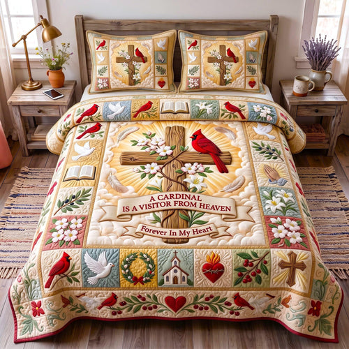 Cardinal Heaven 3-Piece Quilted Bedding Set GFTOMA13632