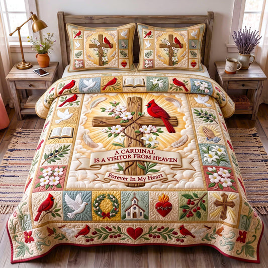 Cardinal Heaven 3-Piece Quilted Bedding Set GFTOMA13632