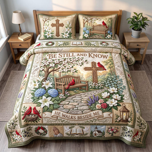 Be Still Cross 3-Piece Quilted Bedding Set GFTOMA13633