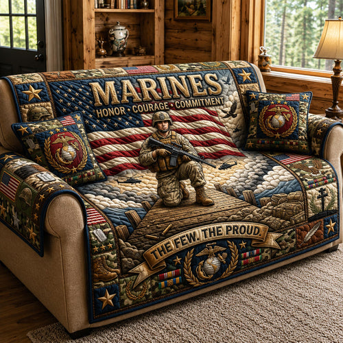 Marine Honor Quilted Sofa Cover GFTOMA13647