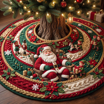 Santa Spiral Quilted Tree Skirt GFTOMA13718