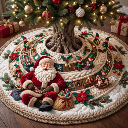 Santa Wonderland Quilted Tree Skirt GFTOMA13719