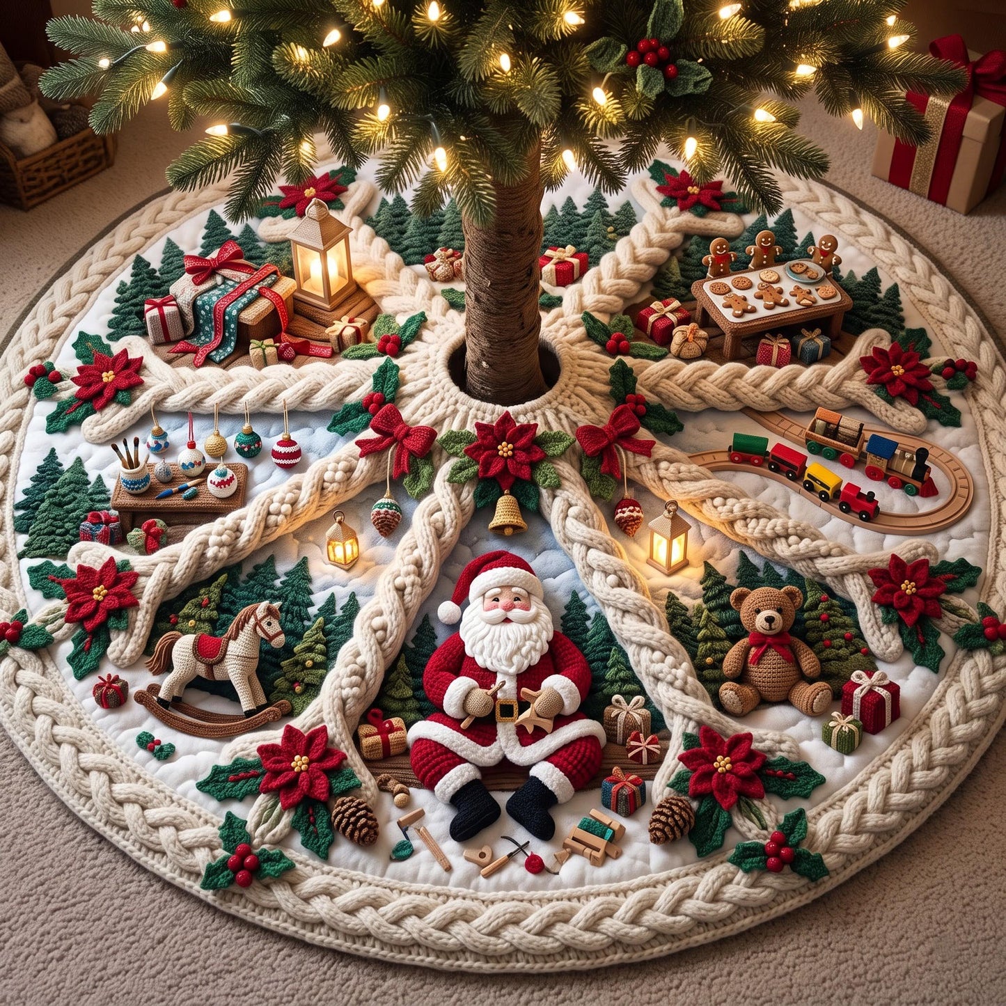 Village Spiral Quilted Tree Skirt GFTOMA13722