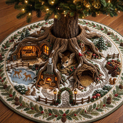 Woodland Haven Quilted Tree Skirt GFTOMA13723