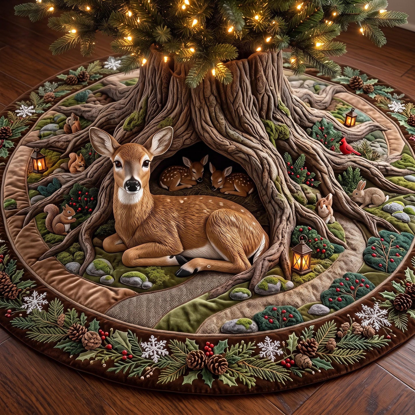Stag Hollow Quilted Tree Skirt GFTOMA13728