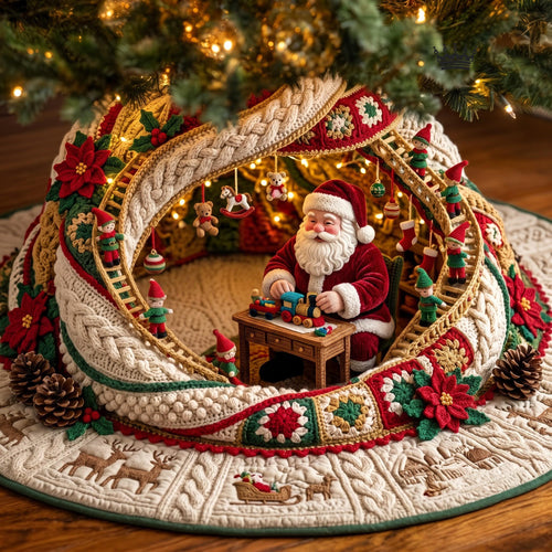 Santa Hideaway Quilted Tree Skirt GFTOMA13755