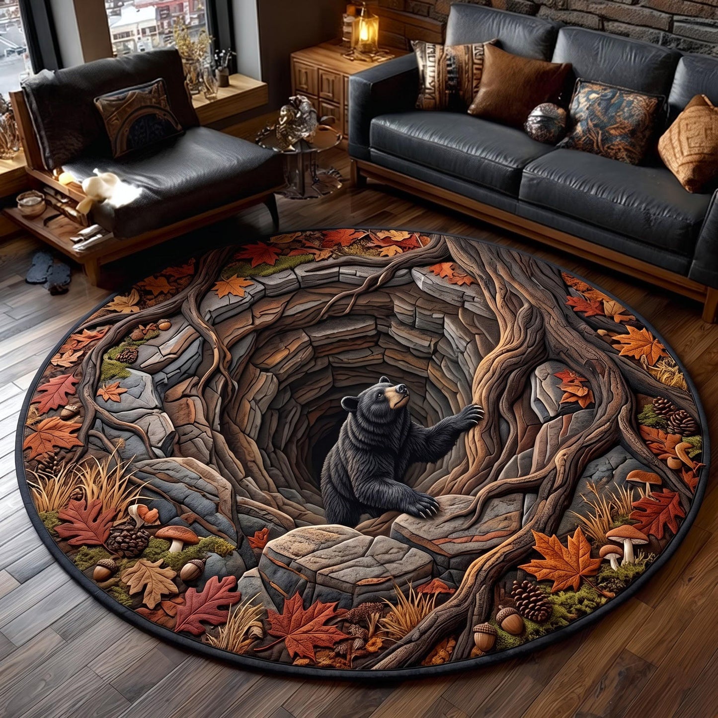 Forest Bear Quilted Round Mat GFTOMA13778